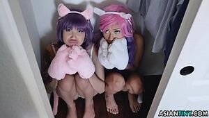 cosplay lil' asians Threesome