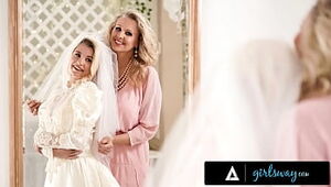 GIRLSWAY Mommy Julia Ann Smashes Bride-To-Be Carolina Sweets