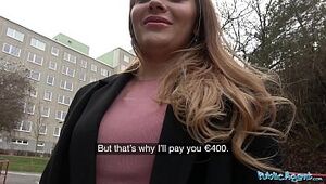 Public Agent Russian smoothly-shaven pussy torn up for cash
